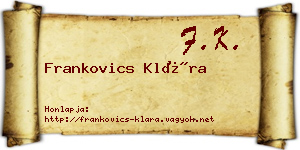 Frankovics Klára névjegykártya