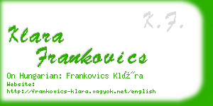 klara frankovics business card